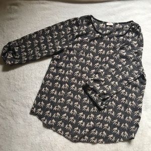 Pixley Button-Tap Sleeve Blouse